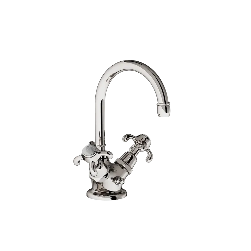 Single hole sink mixer, with escutcheon, 16/125 moveable swan neck spout without drain 