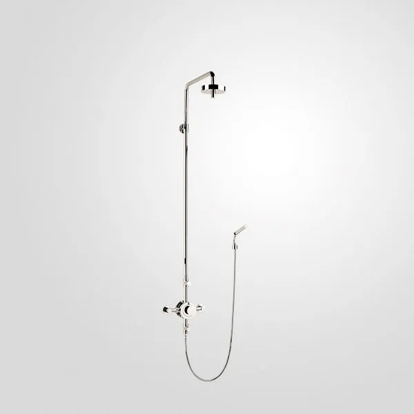  Volevatch Thermostatic valve Exposed shower system with thermostatic valve, shower head and handshower