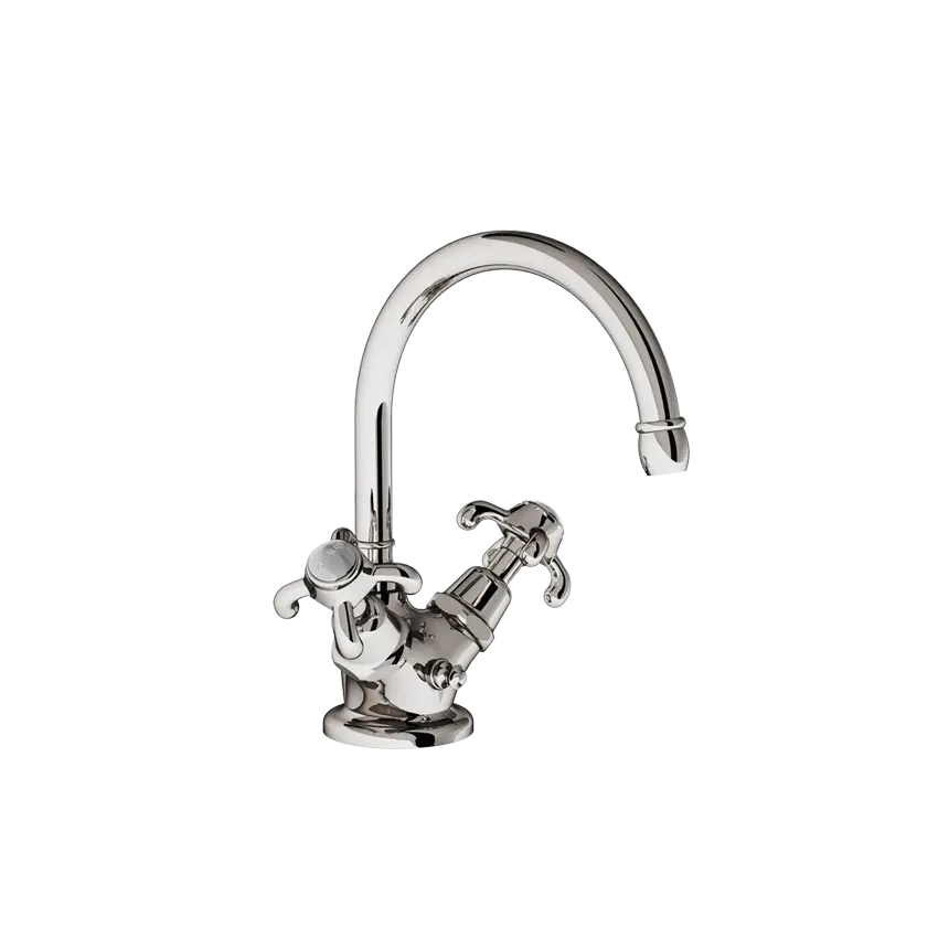 Single hole sink mixer, with escutcheon, 16/150 moveable swan neck spout without drain 