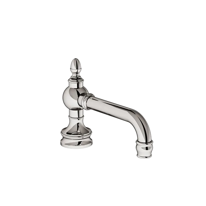 Deck-mounted straight tub spout with integrated diverter