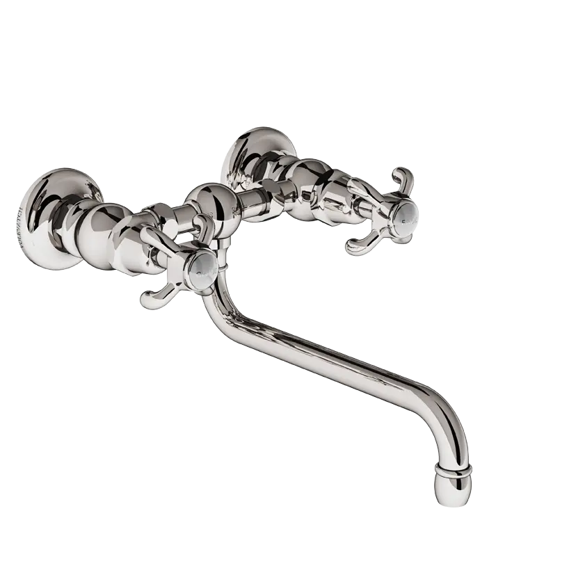 Wall-mounted mixer, horizontal bridge, 16/200 moveable spout