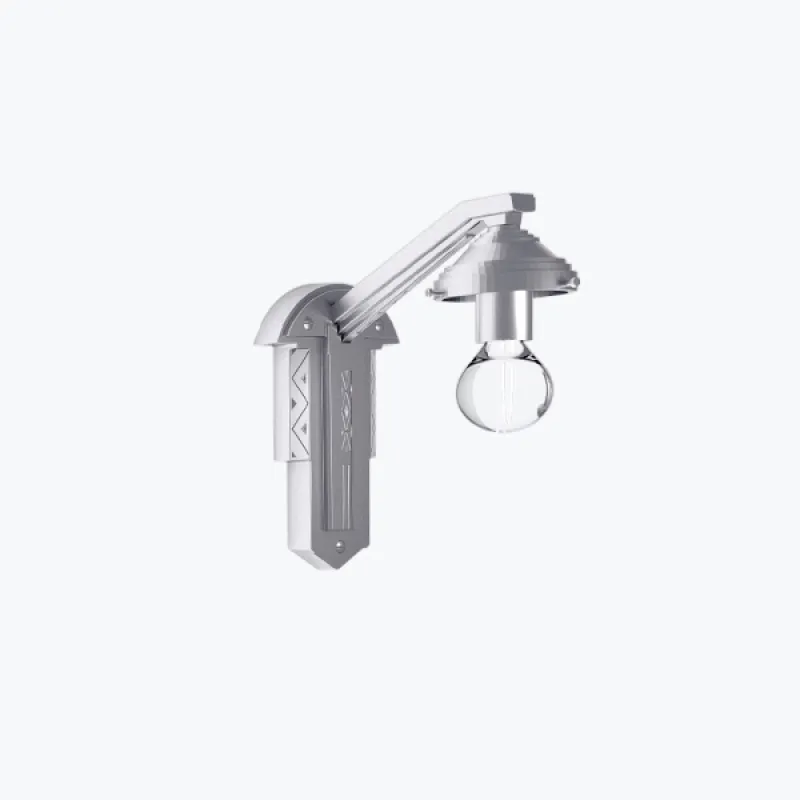 Art Déco wall sconce with straight arm