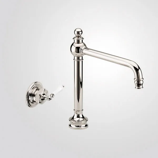  Volevatch Kitchen 3-hole mixer raised, H375, moveable spout, concealed pressure balance valve, with integrated drain