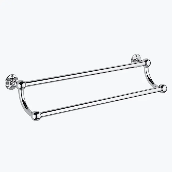  Volevatch Towel holders 600 mm double towel rails with flat rosettes (glass or metal rod)