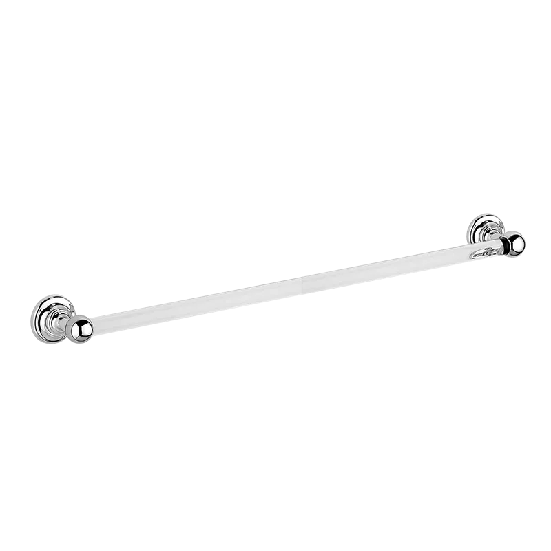 600 mm towel rail with full rosettes, and glass rod
