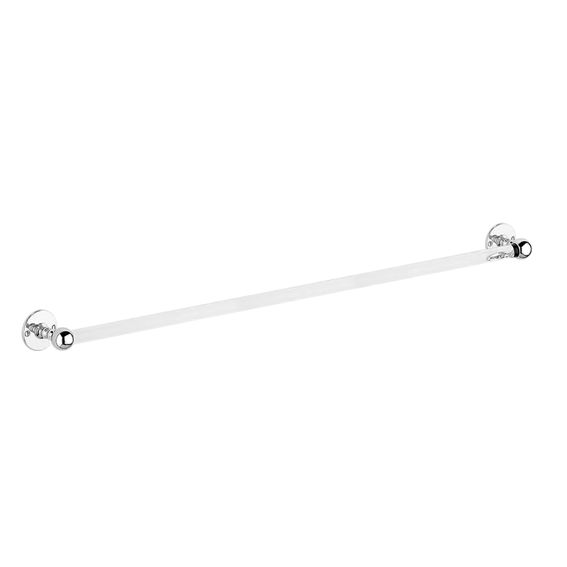  Volevatch Accessories 800 mm towel rail with flat rosettes and glass rod
