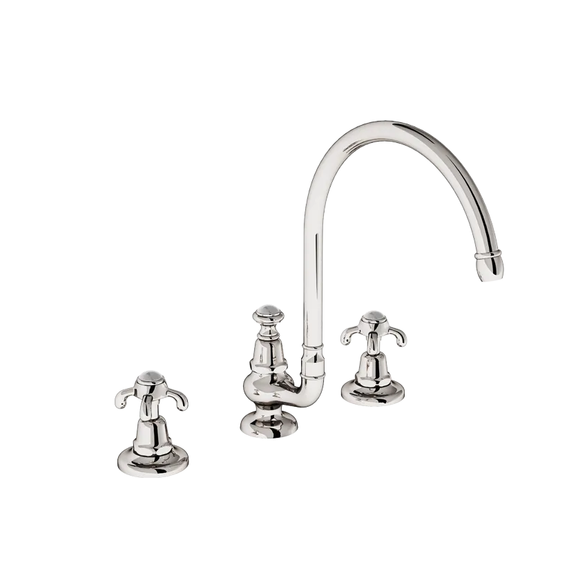  Volevatch Collection Deck-mounted 3-hole mixer, 16/200 moveable swan-neck spout 