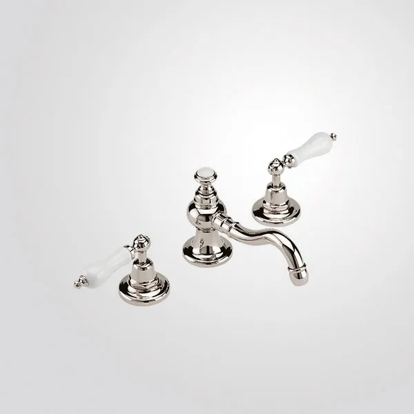  Volevatch Basin Deck-mounted 3-hole washbasin mixer, curved spout, integrated drain