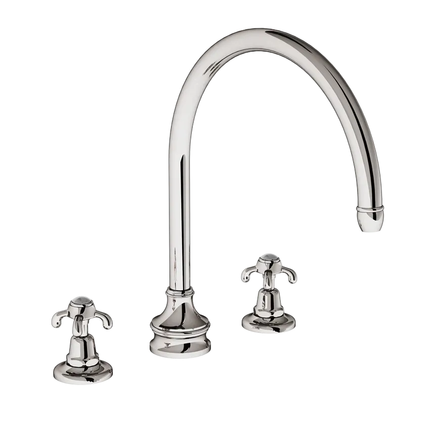  Volevatch Bistrot Deck-mounted kitchen mixer, 22/275 moveable swan-neck spout without drain 