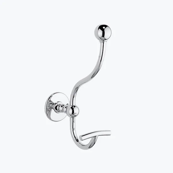  Volevatch Hooks Double robe hook, with flat rosette