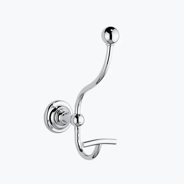 Double robe hook, with full rosette