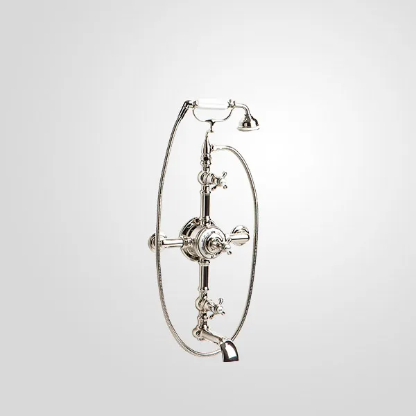  Volevatch Thermostatic valve Exposed shower system set with thermostatic valve shower, tub spout and handshower on cradle
