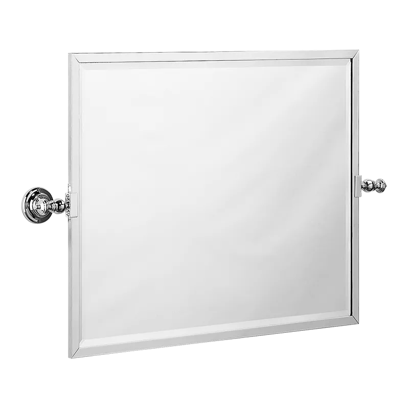 Rectangular mirror, pivoting, horizontal, full rosettes, 600x550mm