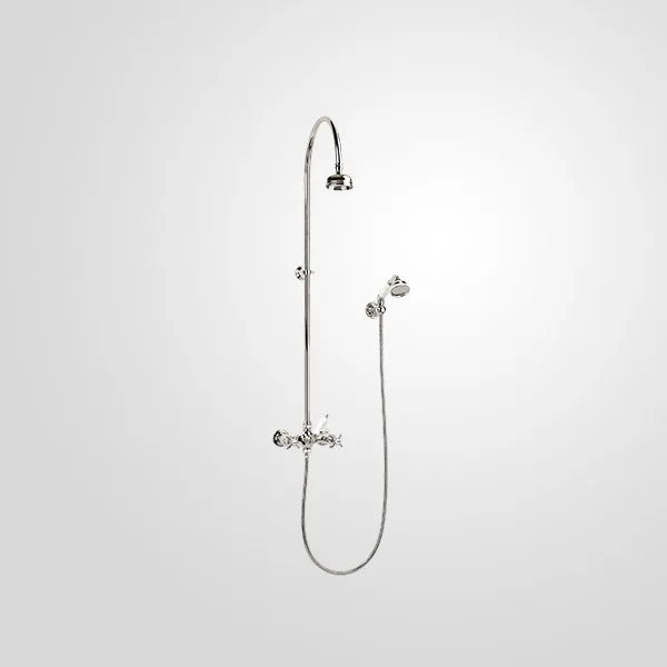  Volevatch Bistrot Shower set mixer, Ø 120 shower rose, swan-neck arm and handshower