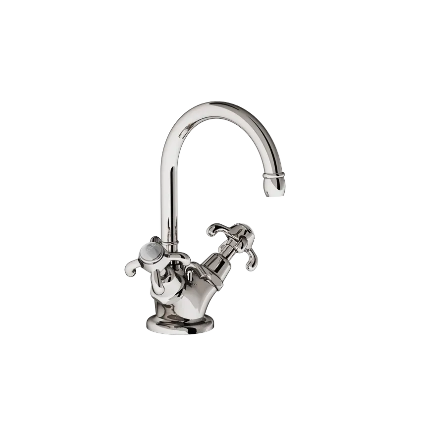  Volevatch Collection Single hole sink mixer, with escutcheon, 16/125 moveable swan neck spout integrated drain 