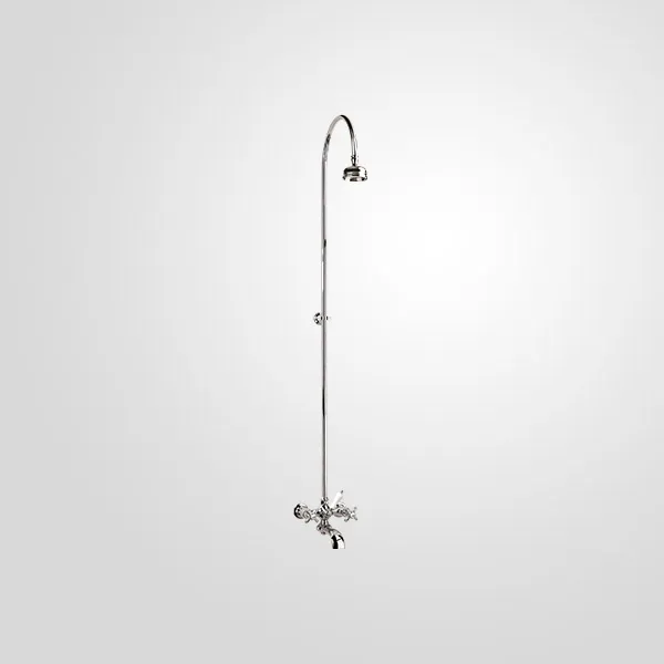  Volevatch Bathroom Tub spout/shower mixer, Ø 120 shower rose, swan-neck arm