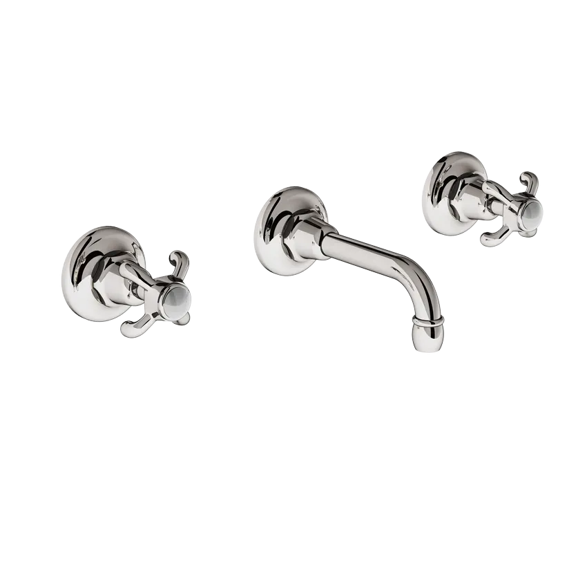  Volevatch Bathroom Wall-mounted 3-hole mixer, 135 mm straight spout 