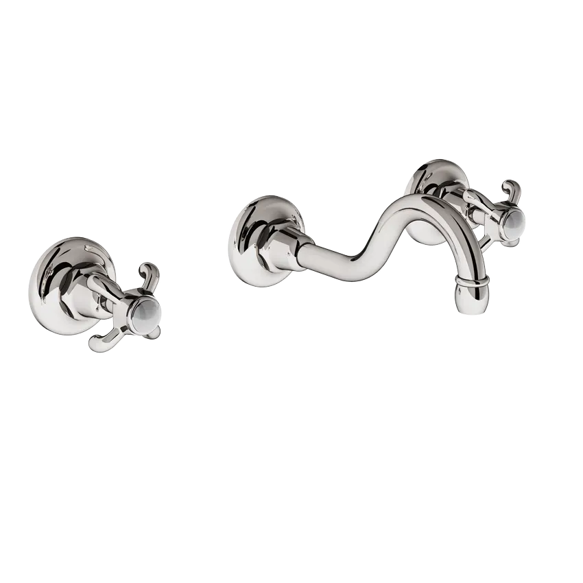  Volevatch Bathroom Wall-mounted 3-hole mixer, 190 mm curved spout 