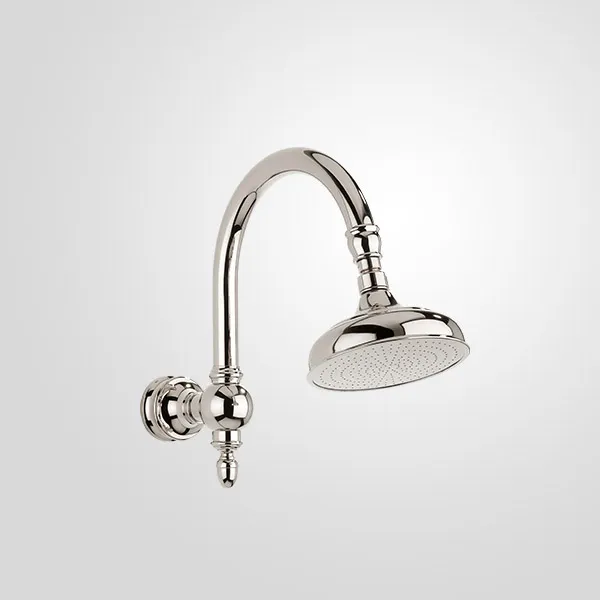  Volevatch Taps Wall-mounted swan-neck arm with Ø 160 rose and swivel