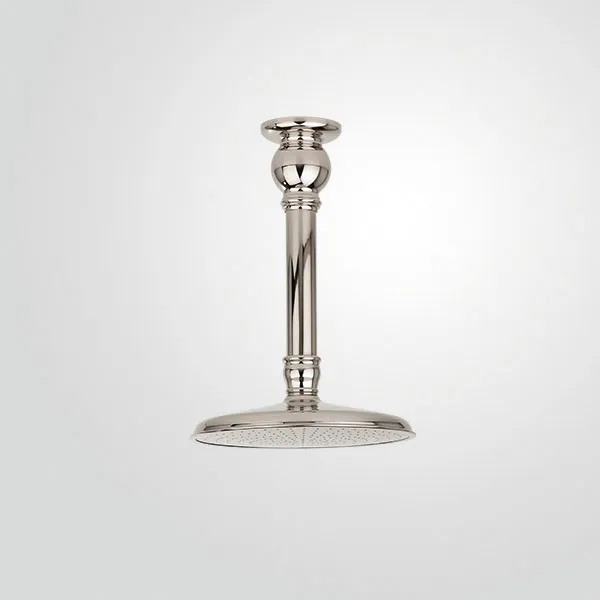 Carpe & Lyre Ceiling-mounted shower arm, flat-top shower head