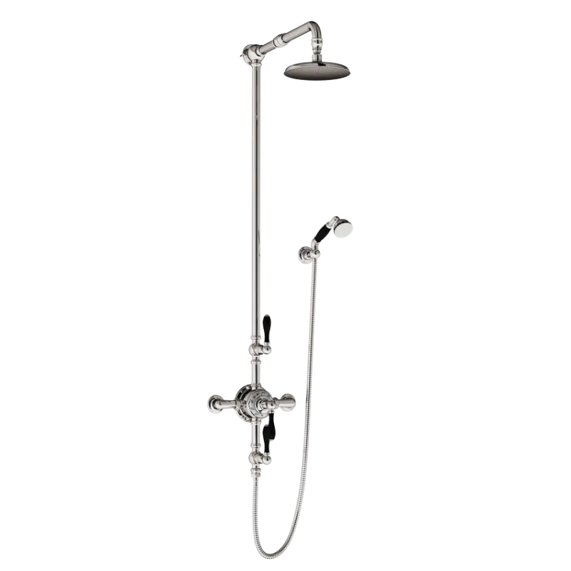  Volevatch Hand shower Exposed shower system with thermostatic valve,Ø 200 flat-top shower head, straight arm and handshower