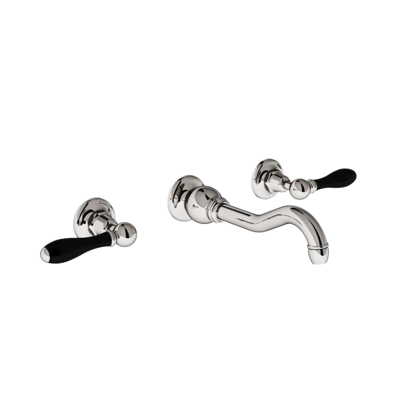 Wall-mounted Lyre 3-hole mixer with long spout