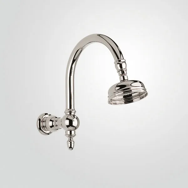 Wall-mounted swan-neck arm (with swivel),Ø 120 showerhead
