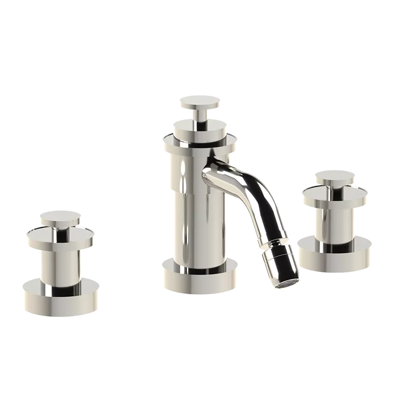 Deck-mounted 3-hole mixer with integrated drain