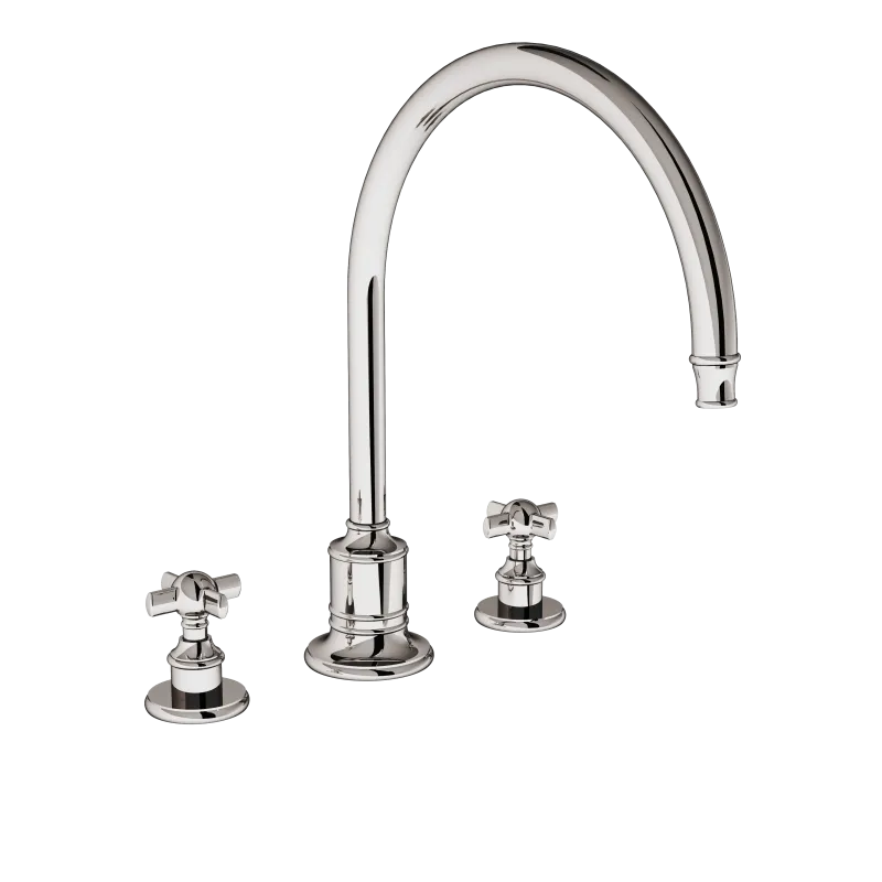  Volevatch Basin Deck-mounted 3 holes mixer with 275 mm swan-neck spout without drain