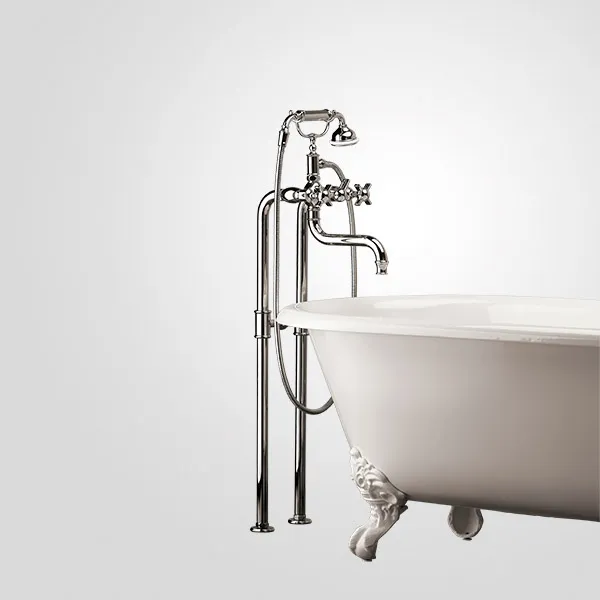  Volevatch Bathroom Freestanding tub filler with handfshower on standard columns fixed to the drain