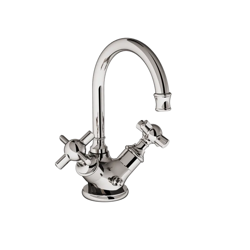  Volevatch Héritage Single hole sink mixer with escutcheon, without drain, 125 mm moveable swan-neck spout