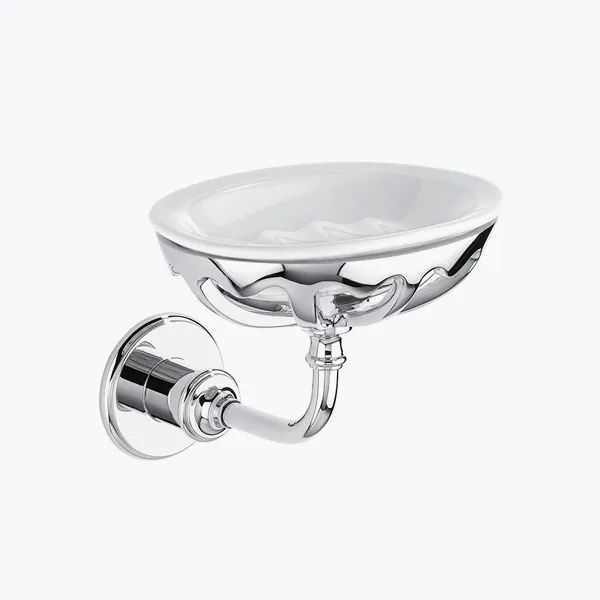  Volevatch Soap and tumbler holders Wall-mounted soap dish with curved arm 