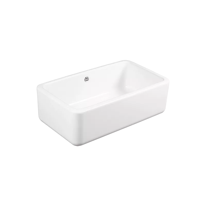  Volevatch Sanitaryware Kitchen sink in white porcelain, 795x460x255 with overflow