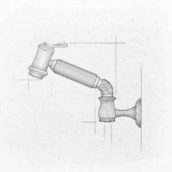 Wall-mounted hand-shower, ciselled elbow and hook, with hook and 1,5 m hose