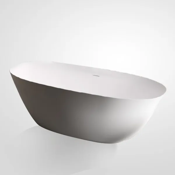  Volevatch Sanitaryware LYS bathtub, crystal plant, matt white, 1600x700x570 mm