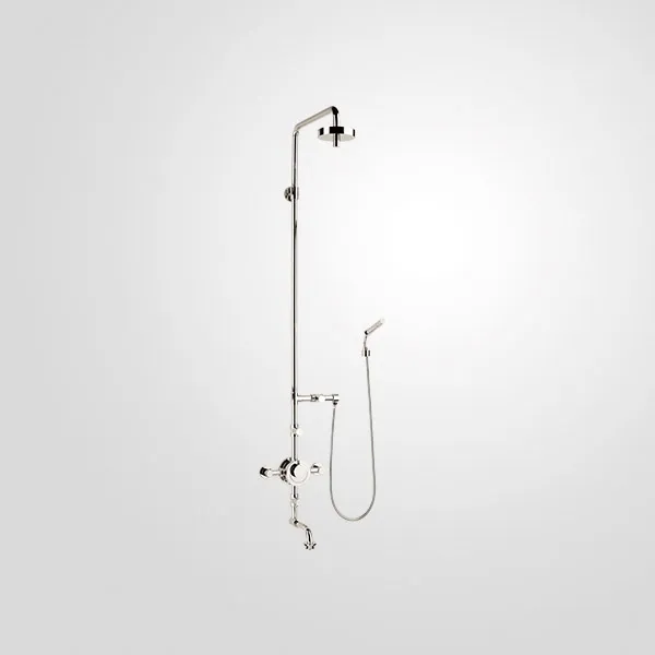  Volevatch Collection Exposed shower system with thermostatic valve, shower head, handshower and tub filler
