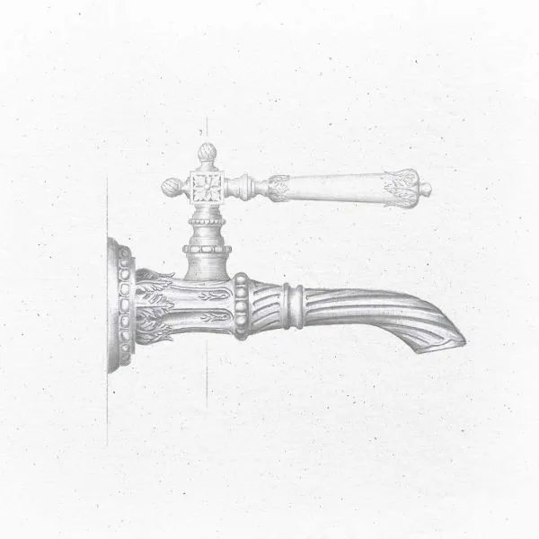  Volevatch Versailles Needle-shower with thermostatic valve, Ø 300 shower head and side spray jets