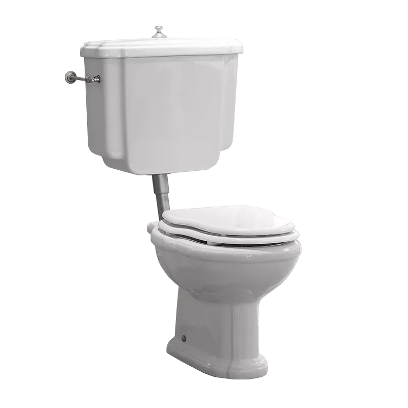  Volevatch Collection Victor toilet with vertical outlet and cistern with low level cistern, flush mechanism and pushbutton