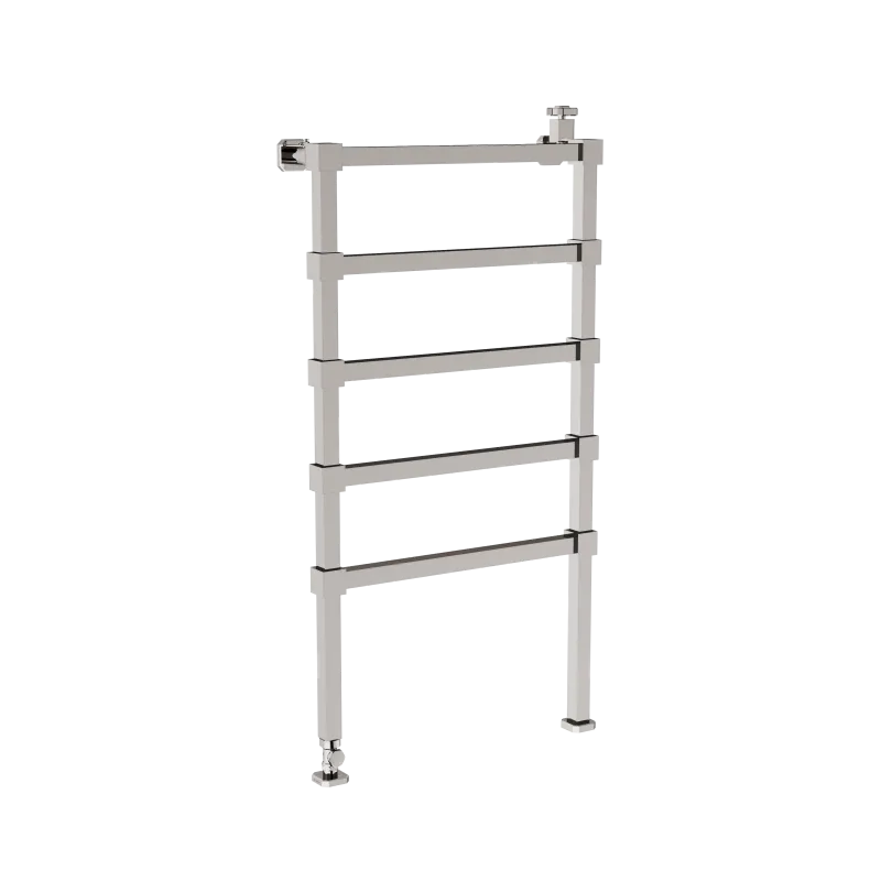 Radiateur hydraulique sur pieds 600x1200mm 5 barres, avec robinet et té de réglage