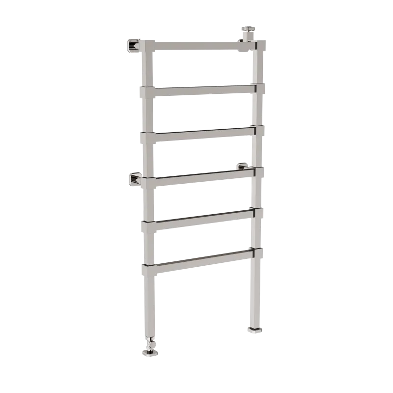 Radiateur hydraulique sur pieds 600x1400mm 6 barres, avec robinet et té de réglage