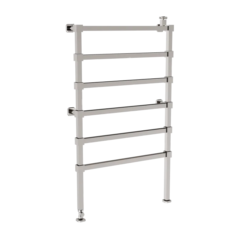  Volevatch Sèche-serviettes Radiateur hydraulique sur pieds 800x1400mm 6 barres, avec robinet et té de réglage