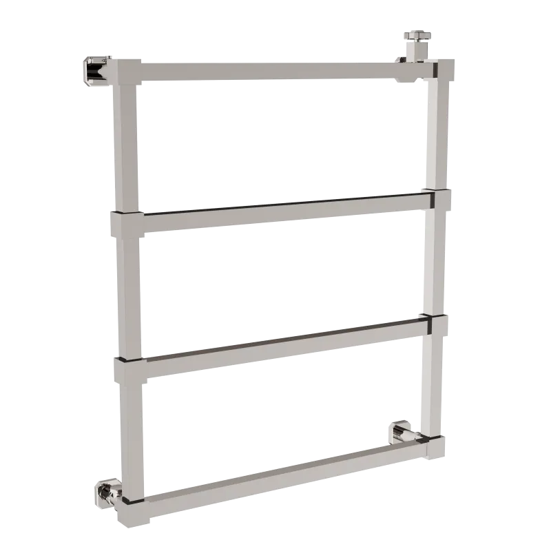  Volevatch Art Deco Sèche-serviettes hydraulique mural 800x900mm 4 barres, avec robinet et té de réglage