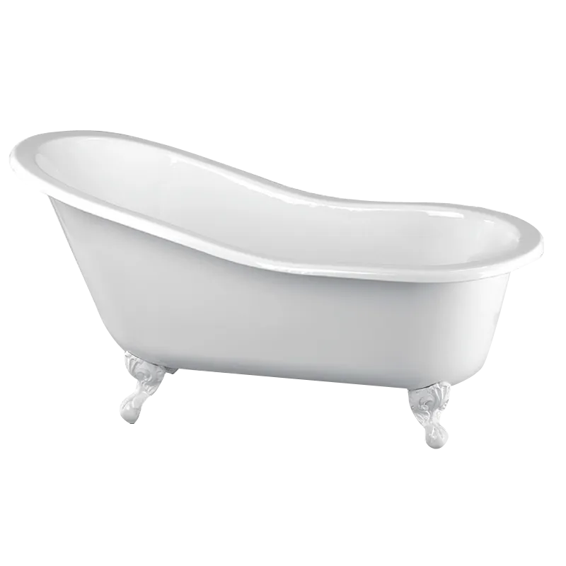 Baignoire Eugénie 1,70m en fonte à dosseret sur pieds griffe