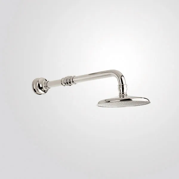 Douche murale Ø 200, dessus plat, bras droit