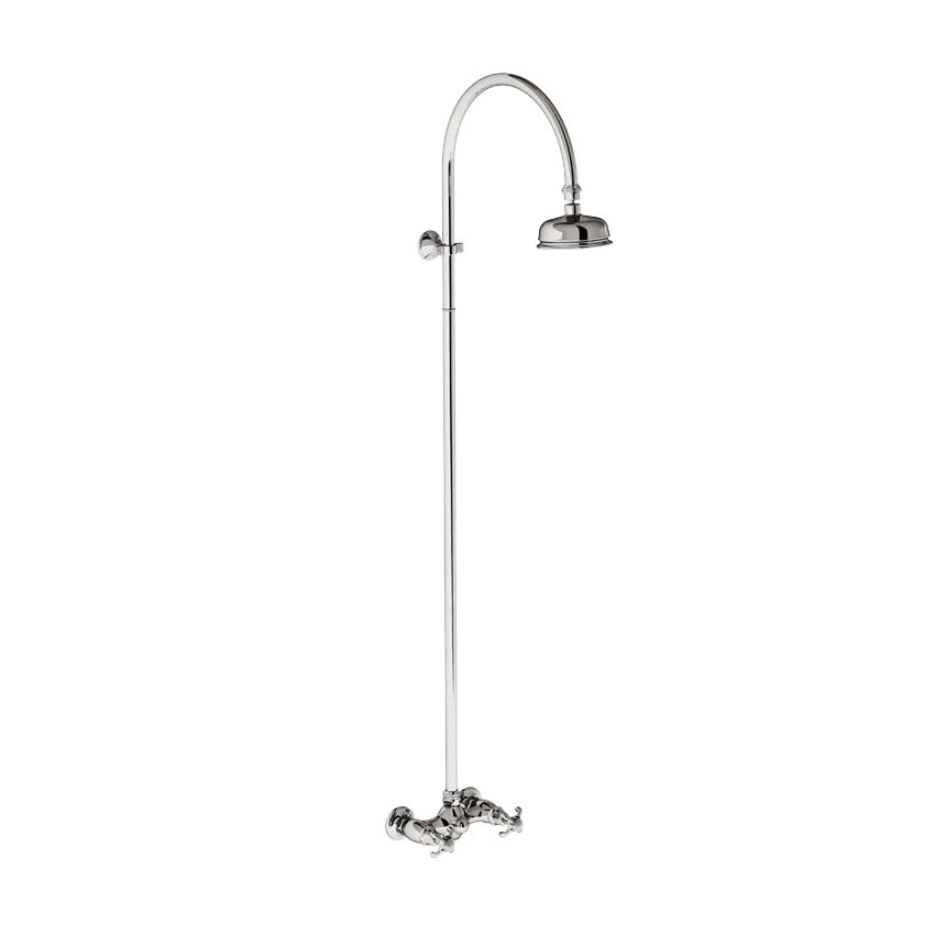 Ensemble douche Ø 120 (rotule) bras col de cygne