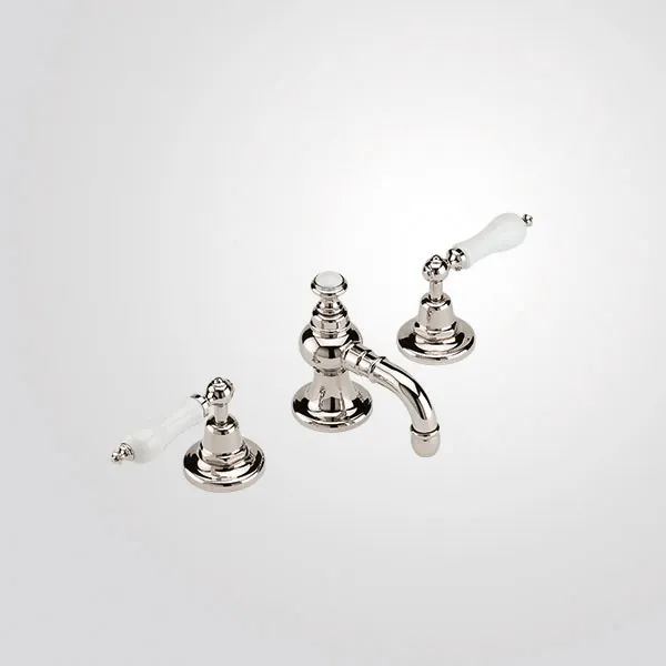  Volevatch Bistrot Mélangeur 3 trous sur plan pour bidet, vidage intégré, bec droit Ø 18