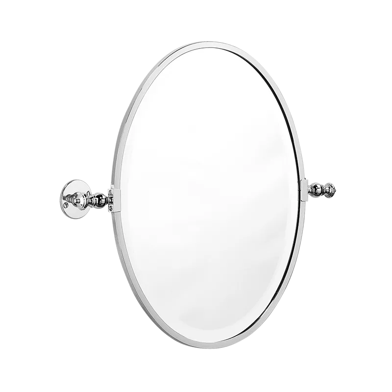 Miroir ovale, pivotant, vertical, rosaces plates (vis apparentes) 360x475mm