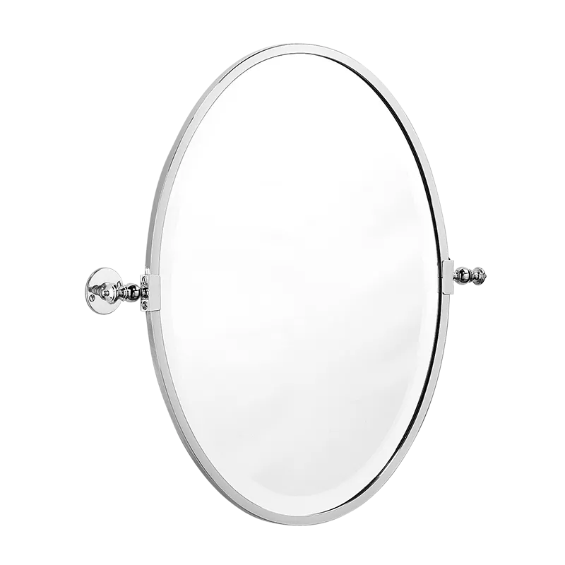  Volevatch Bistrot Miroir ovale, pivotant, vertical, rosaces plates (vis apparentes) 510x 690mm