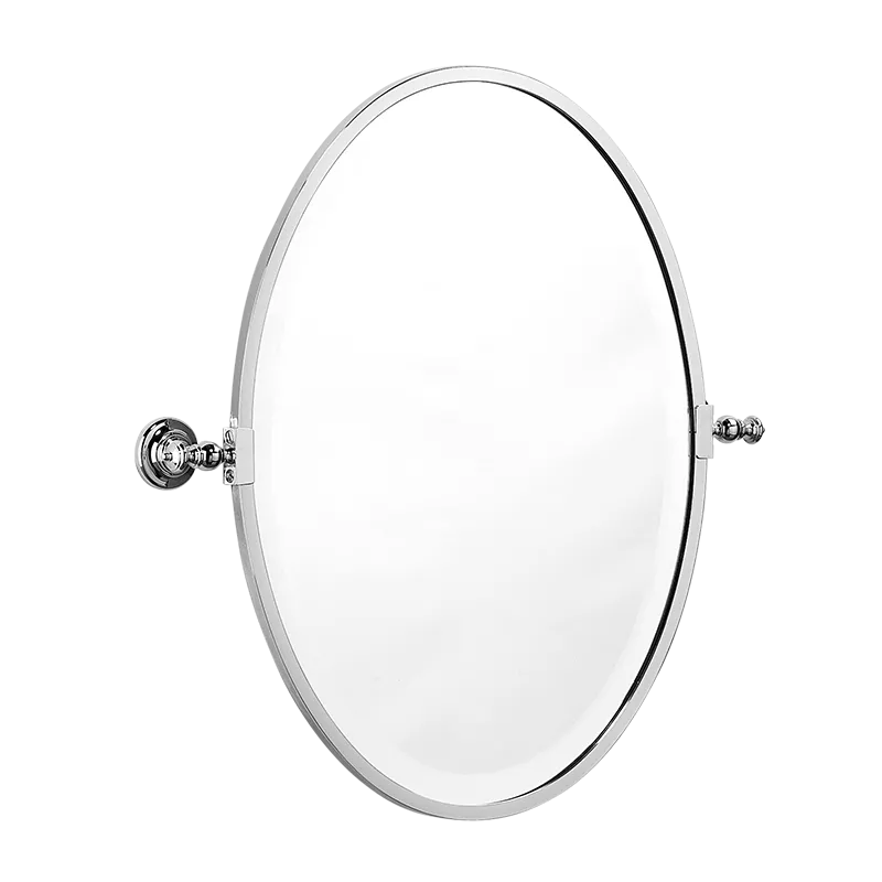 Miroir ovale, pivotant, vertical, rosaces pleines 510x690mm