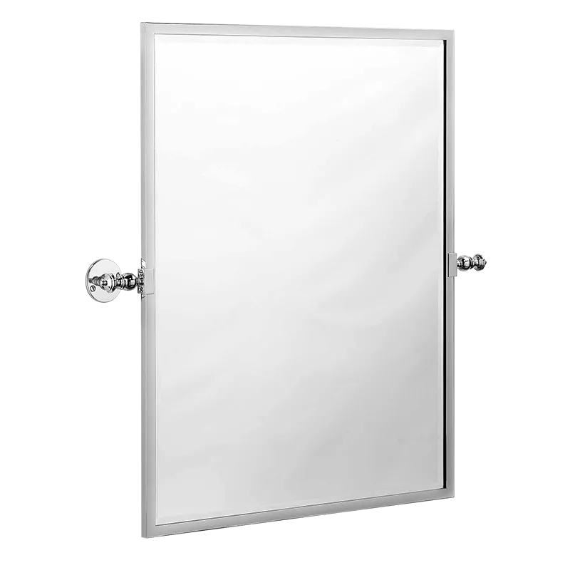 Miroir rectangulaire, pivotant, vertical, rosaces plates (vis apparentes) 550x700mm